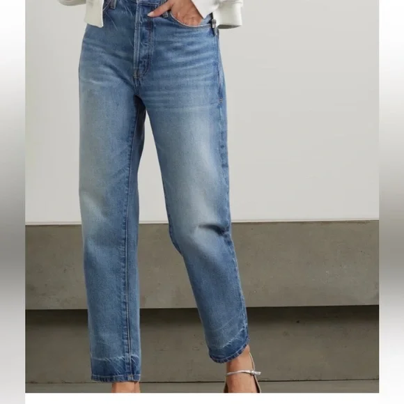 FRAME DENIM LE MAC JEAN LIGHT WASH HIGH RISE STRAIGHT LEG BUTTON FLY JEANS 25NWT - Picture 3 of 16